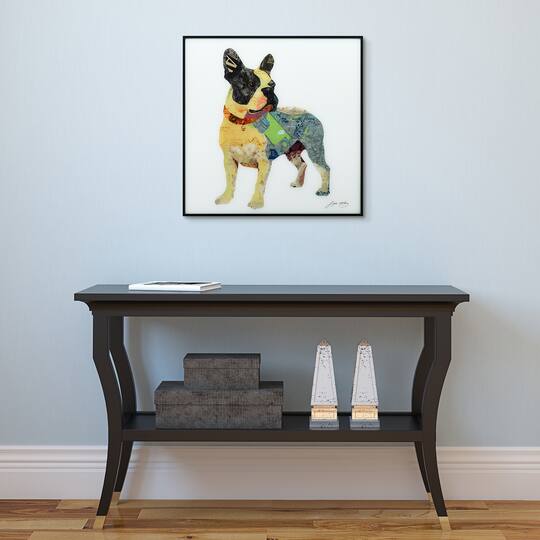 Empire Art Direct 24" x 24" Boston Terrier Reverse Printed Glass Encased Framed Wall Art